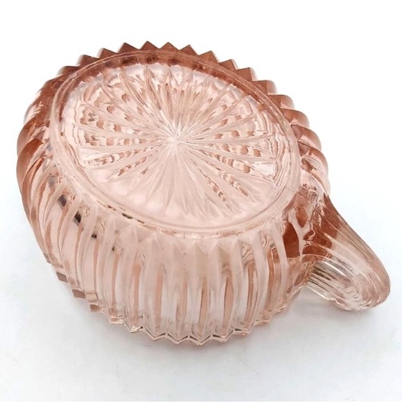 Vintage Anchor Hocking Pink Glass Queen Mary Ribbed Creamer & Open Sugar Set - Picture 6 of 8